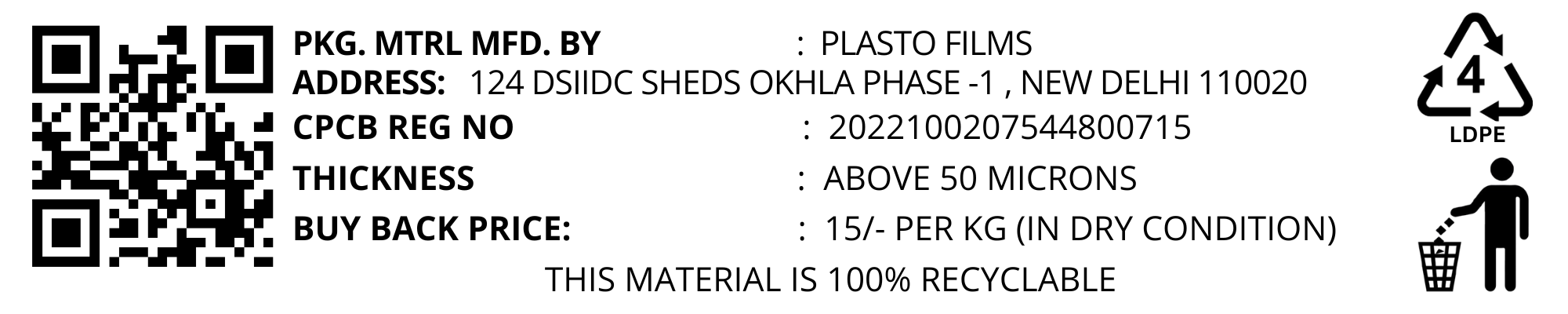 Plasto Films Recycling info